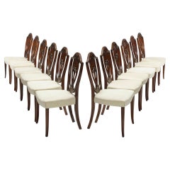 Set of Twelve George III Hepplewhite Shield-Back Dining Chairs