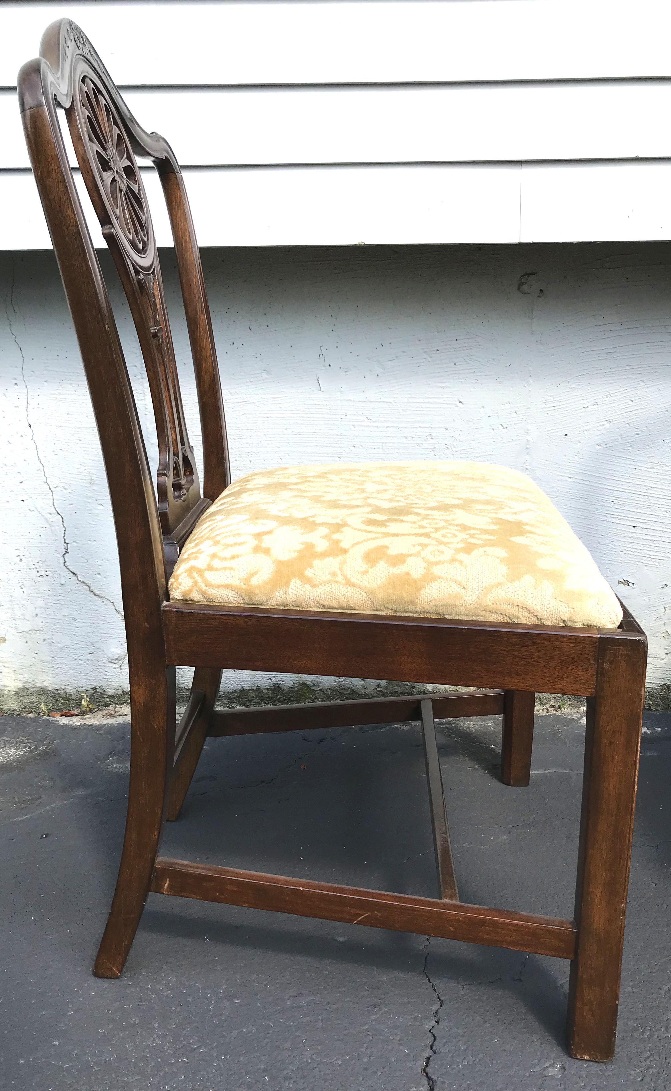 Set of Twelve George III Style Mahogany Dining Chairs with Slip Seats In Good Condition In Milford, NH