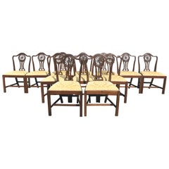 Set of Twelve George III Style Mahogany Dining Chairs with Slip Seats