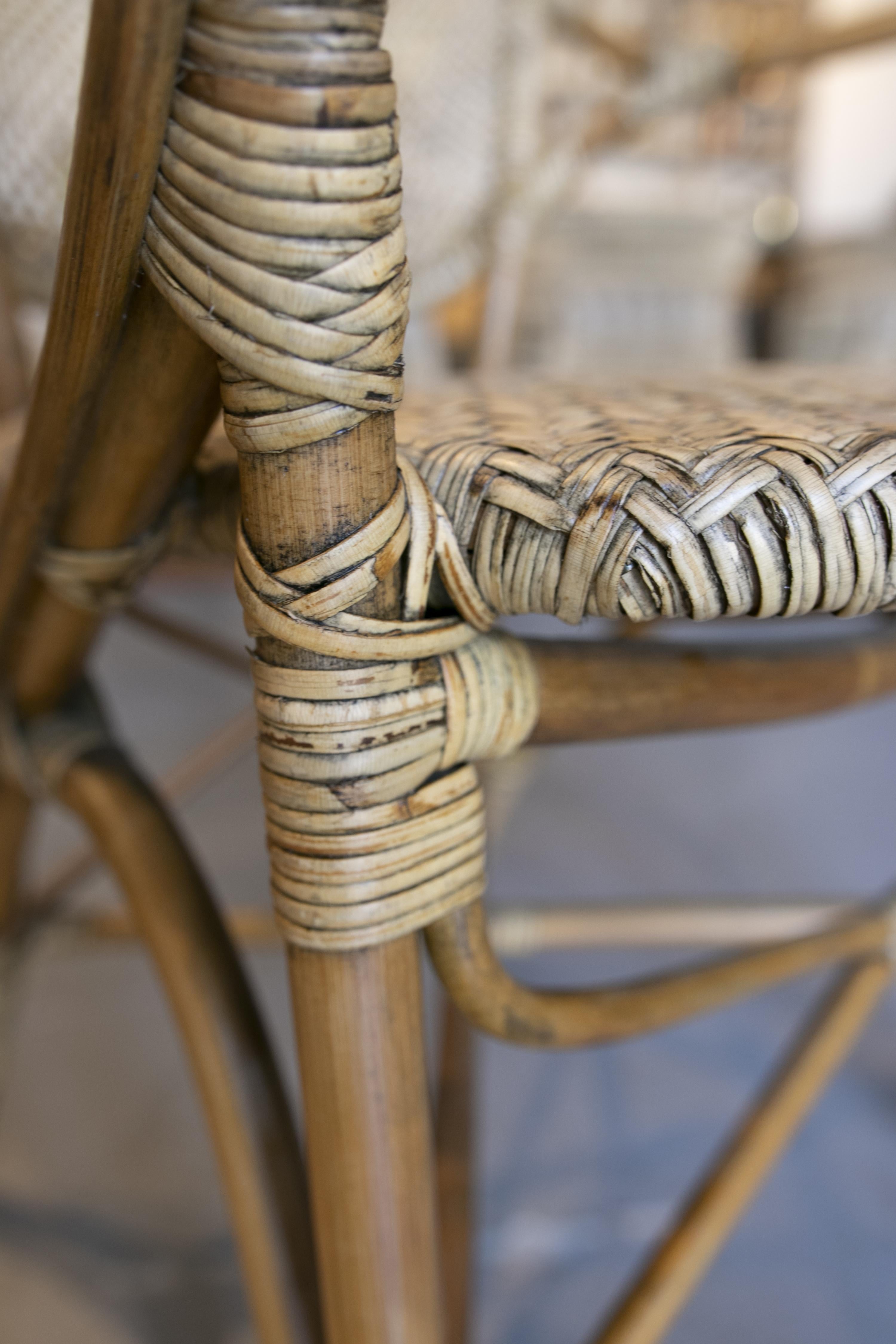 Set of Twelve Handmade Bamboo and Wicker Chairs 10