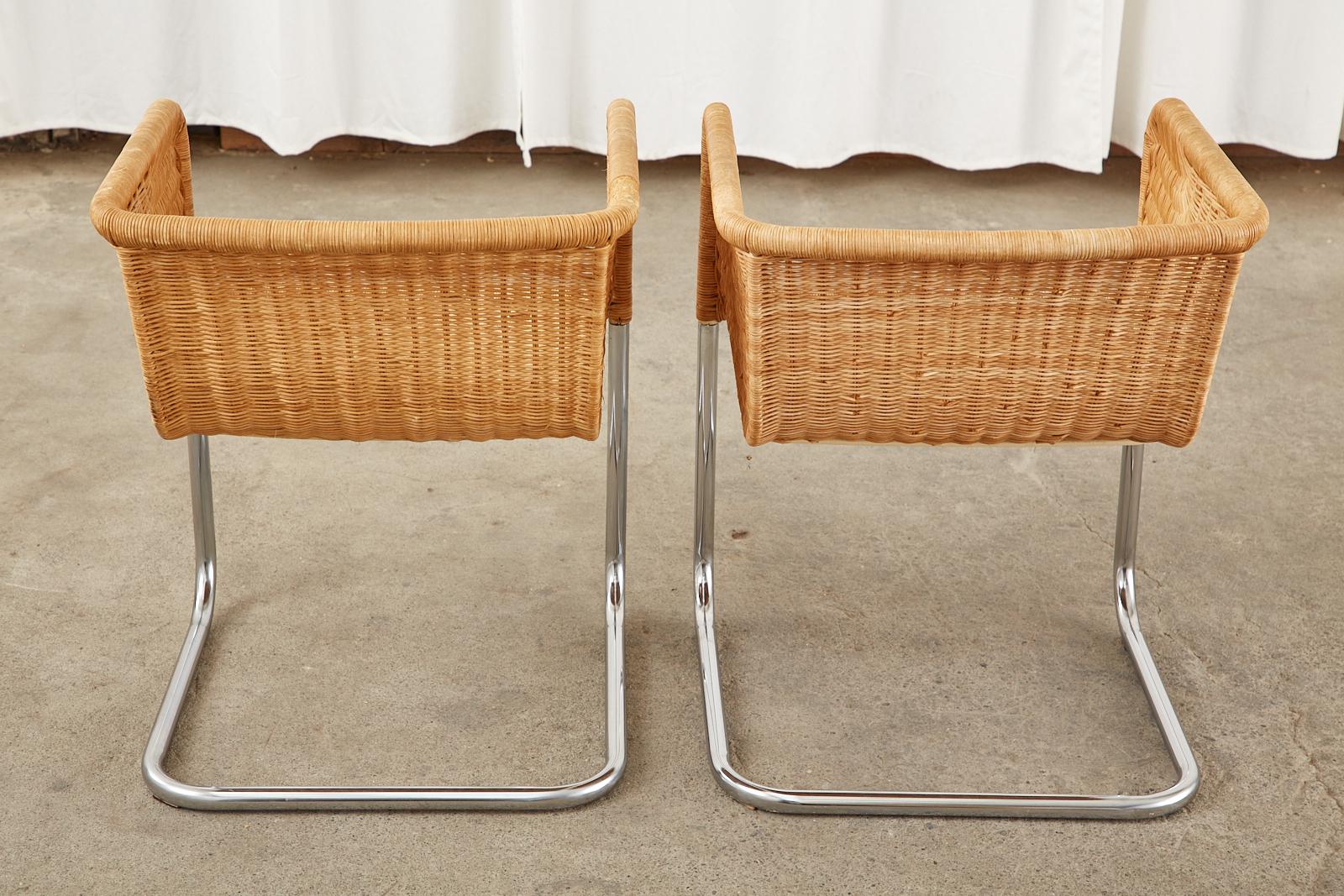 Set of Twelve Harvey Probber D43 Wicker Cantilever Chairs 10