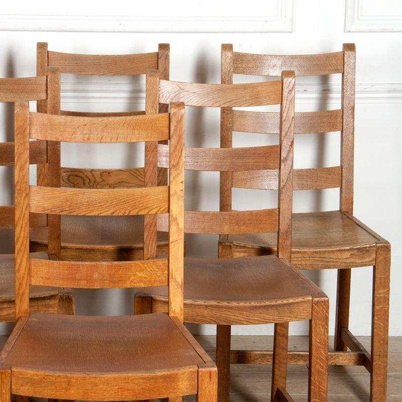 Oak Set of Twelve Heals Dining Chairs