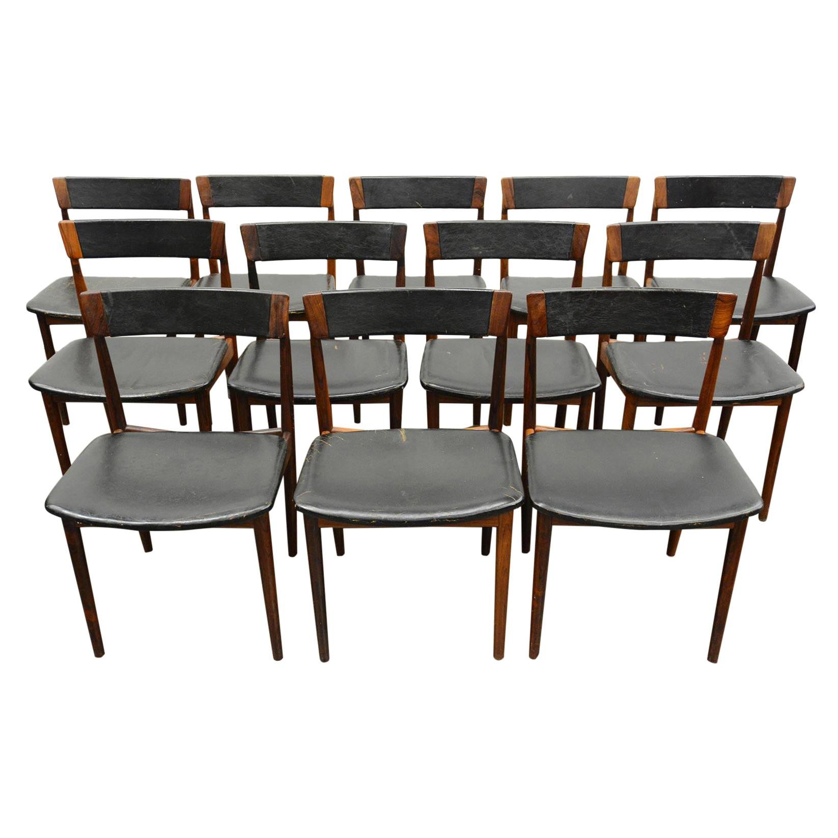 Set of Twelve Henry Rosengren Hansen Rosewood Dining Chairs