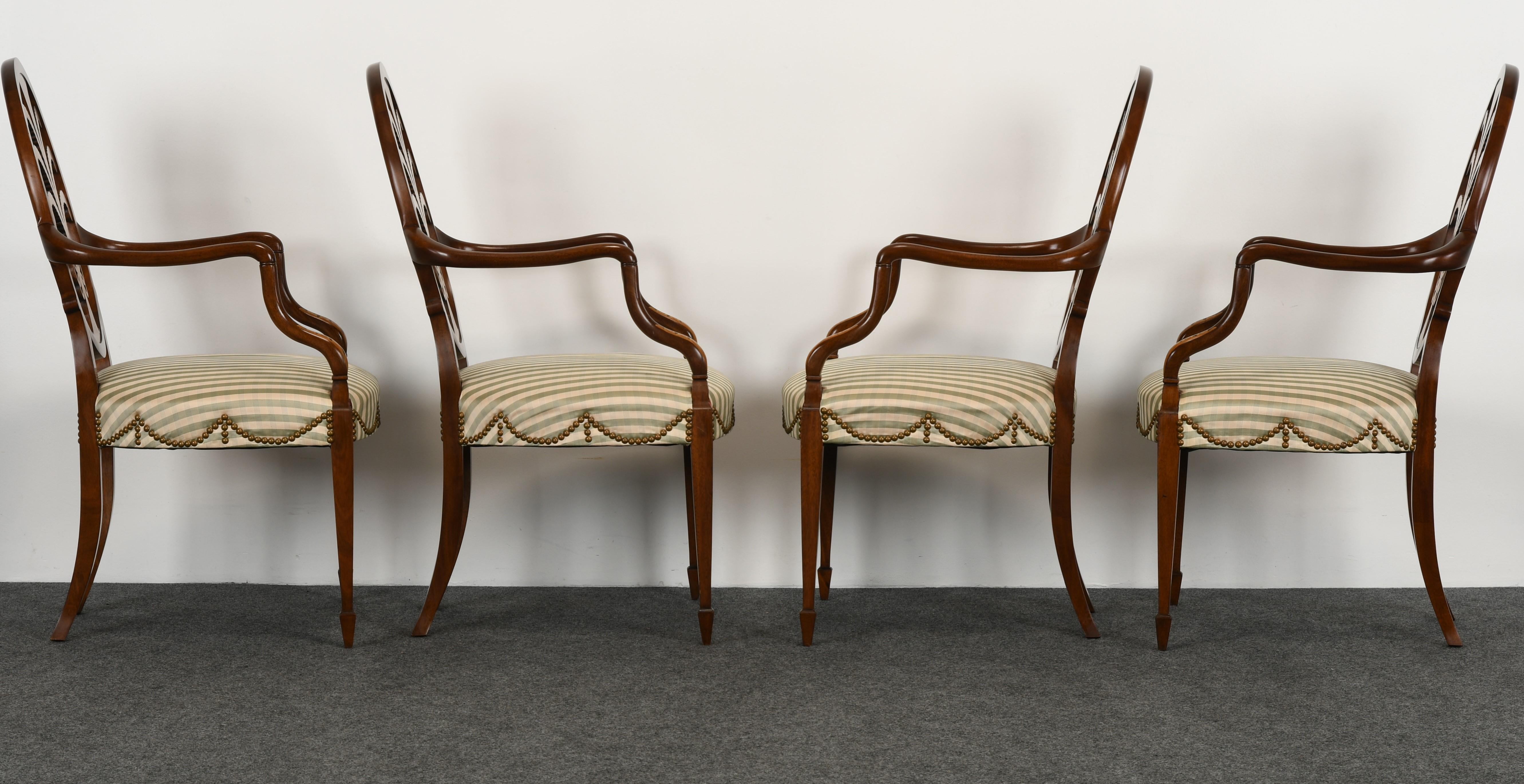 Mahogany Set of Twelve Hepplewhite Chairs by Karges, 20th Century For Sale