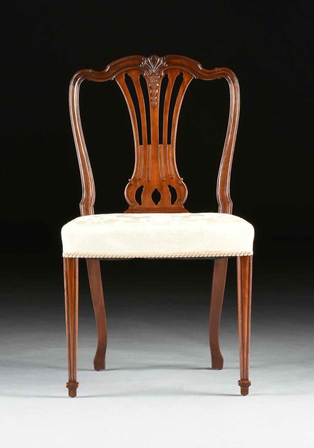 Set Of Twelve Hepplewhite Style Mahogany Dining Chairs For Sale 6