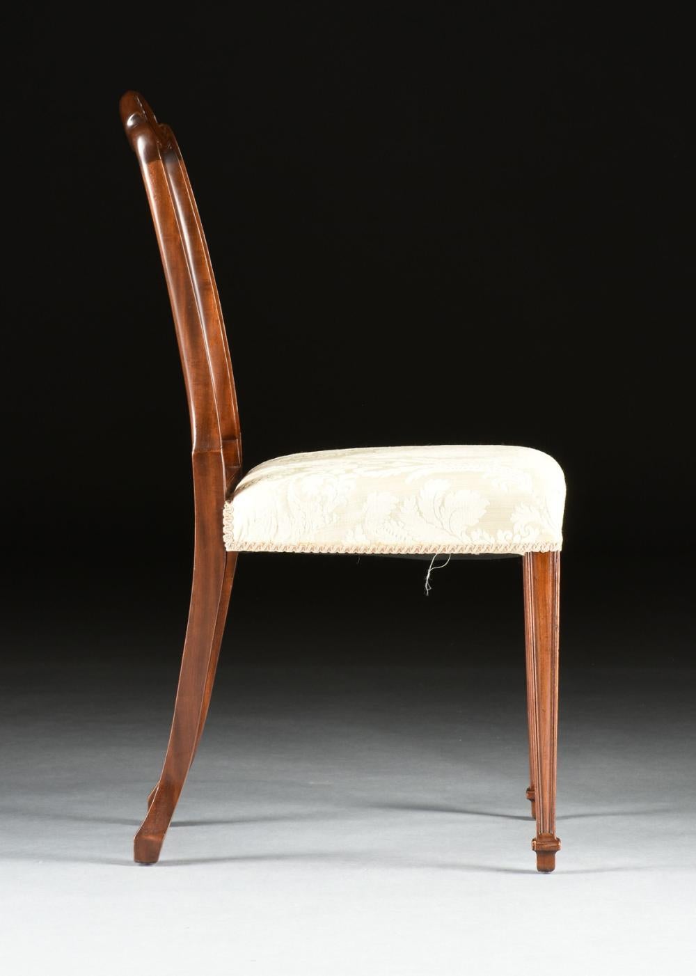 Set Of Twelve Hepplewhite Style Mahogany Dining Chairs For Sale 8