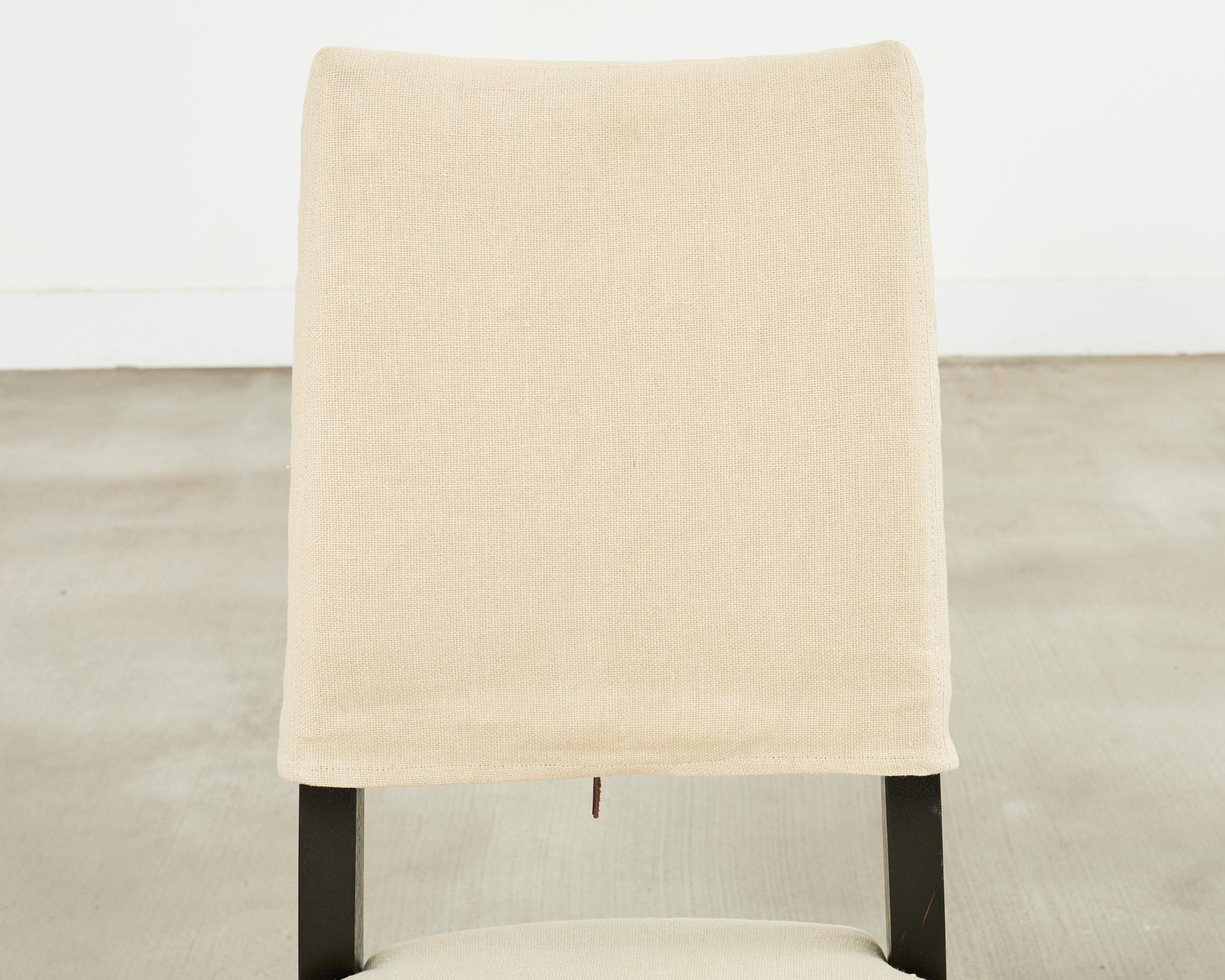 Set of Twelve Holly Hunt Attributed Slipcover Dining Chairs For Sale 7