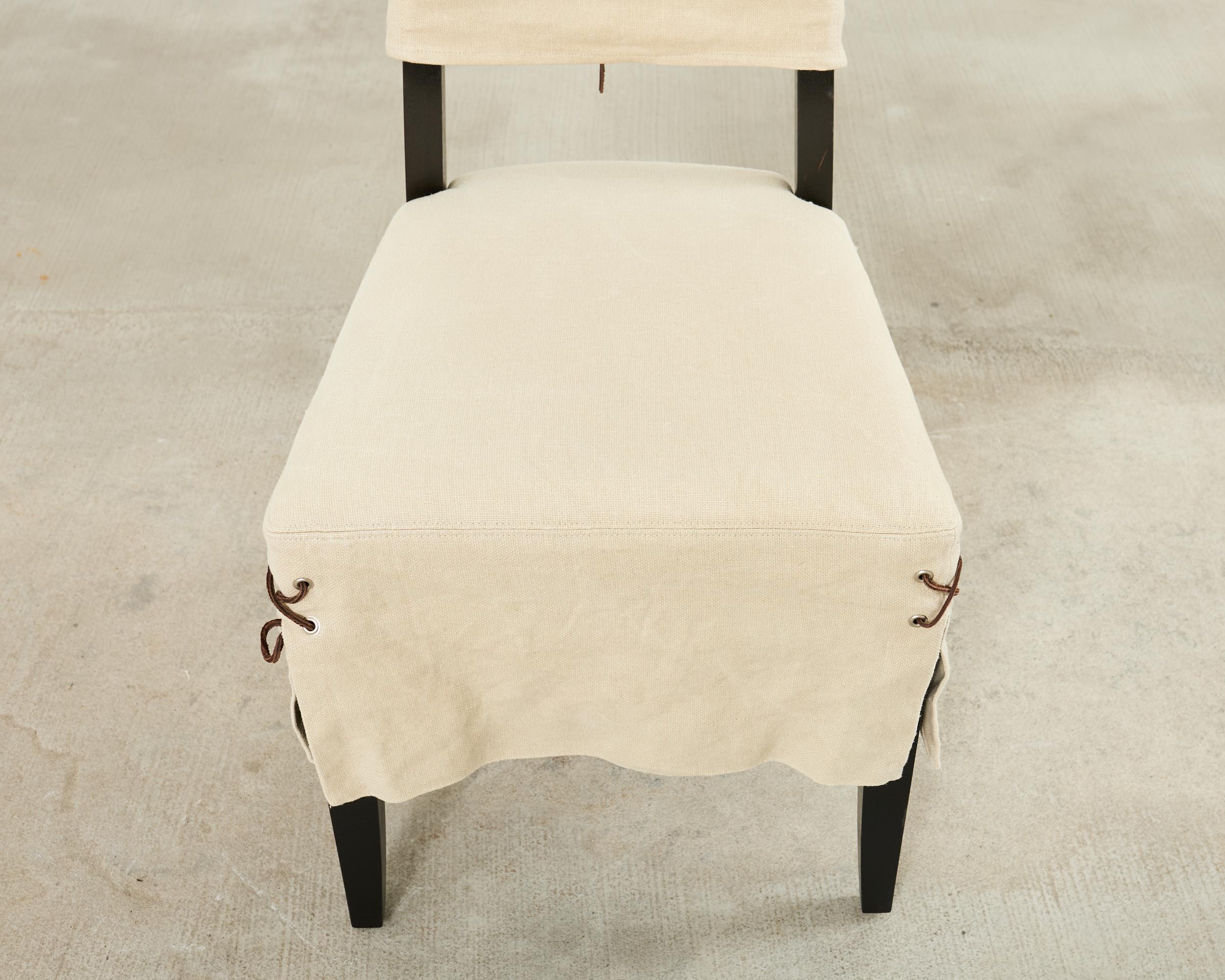 Set of Twelve Holly Hunt Attributed Slipcover Dining Chairs For Sale 8