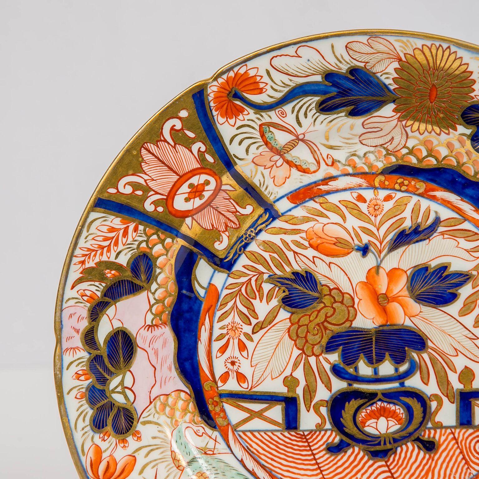 Hand-Painted Set of Twelve Imari Admiral Nelson Pattern Plates Made by Coalport, circa 1810