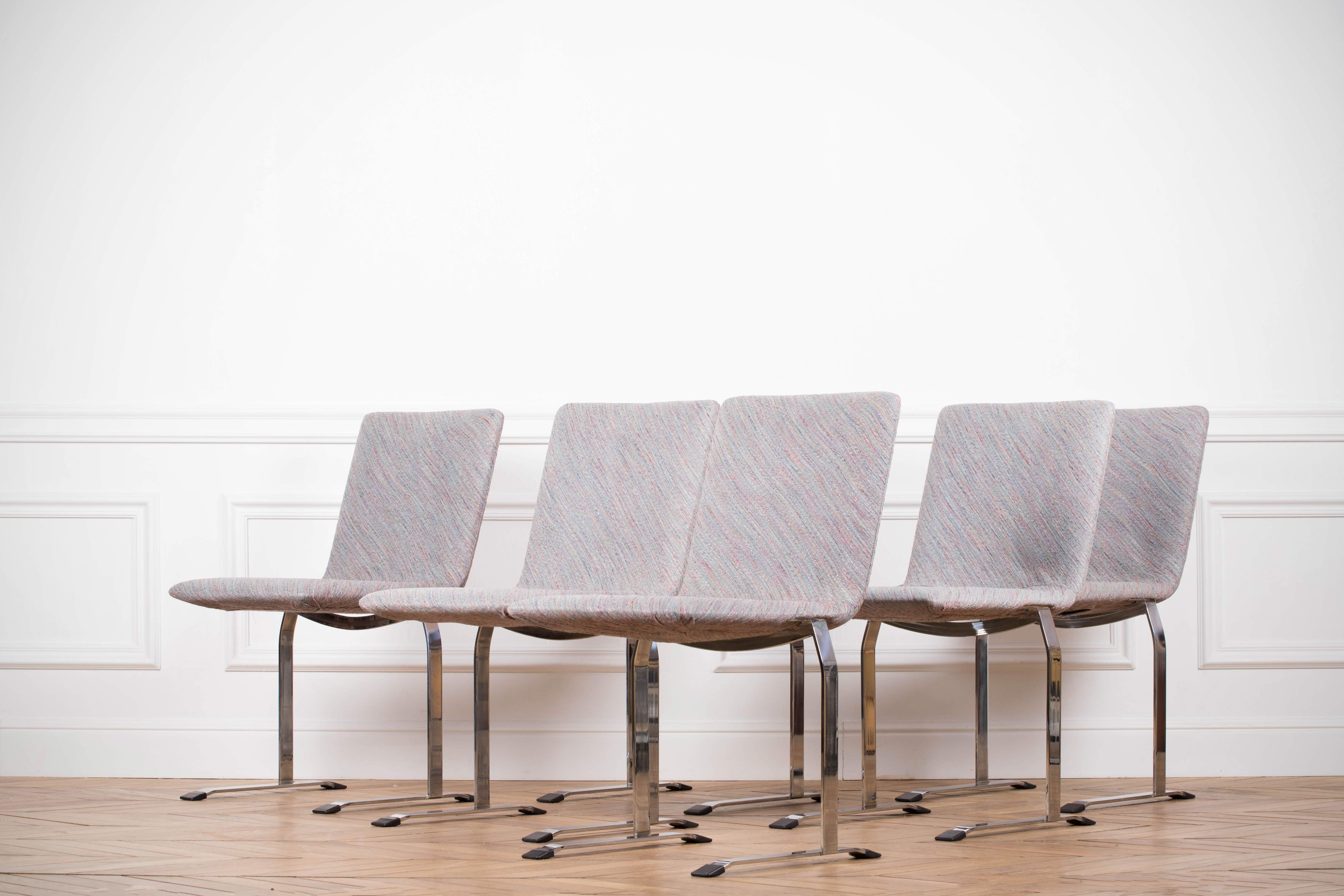 Set of Twelve Inlay Chairs by Giovanni Offredi for Saporiti, 1970 2