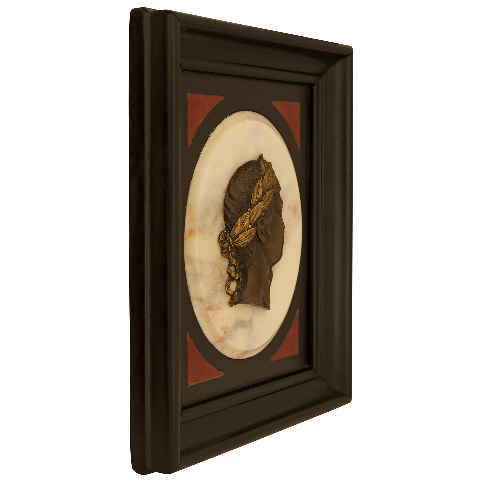 19th Century Set of twelve Italian 19th century Marble, Ormolu and patinated bronze plaques For Sale