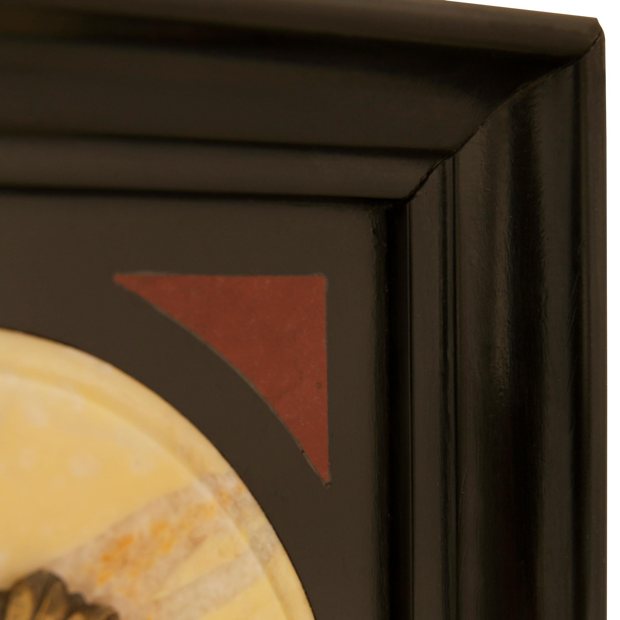 Bronze Set of twelve Italian 19th century Marble, Ormolu and patinated bronze plaques For Sale