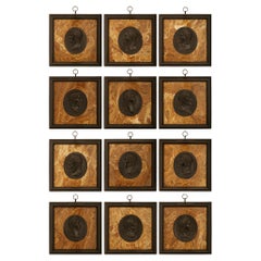 set di dodici targhe italiane del XIX secolo in stile neoclassico raffiguranti imperatori romani