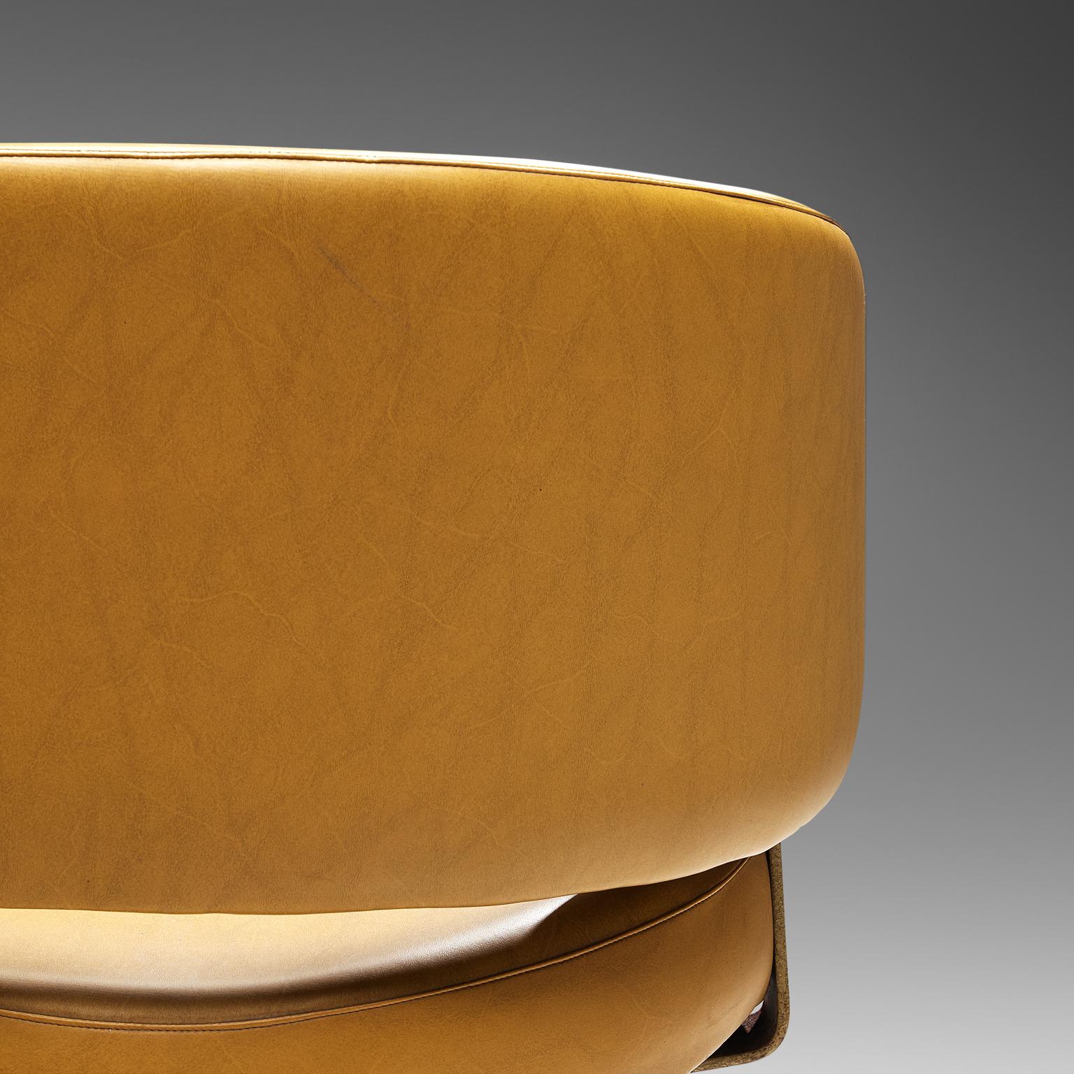 Set of Twelve Italian Armchairs in Yellow Leatherette 1