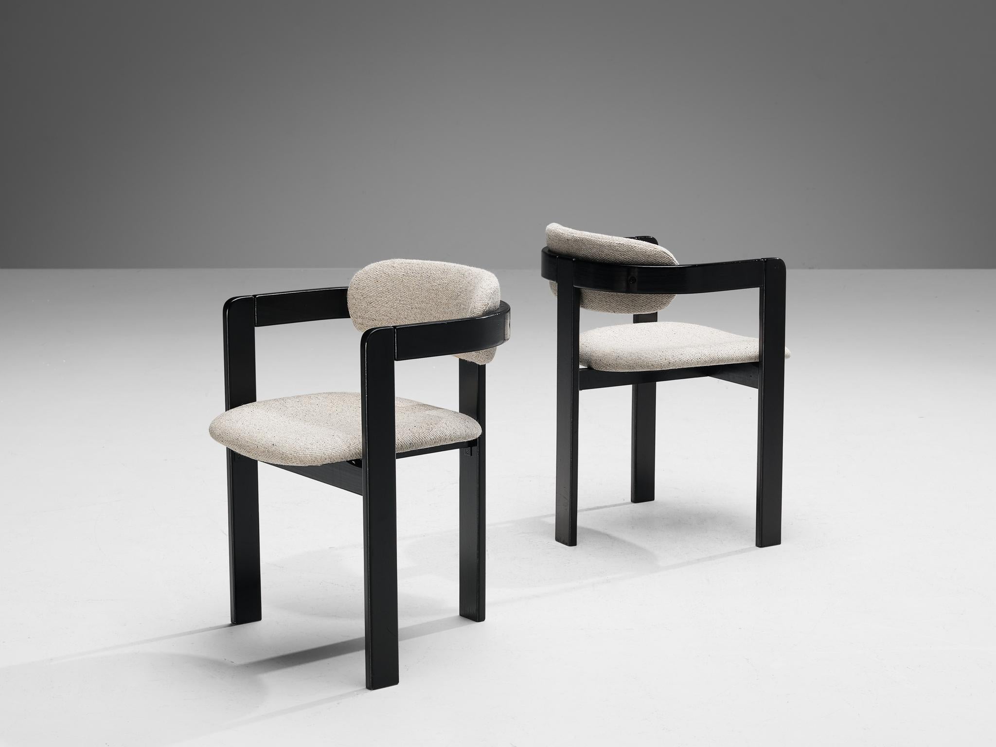 Set von zwölf italienischen Sesseln mit gebogenen Holzrahmen aus grauem Bouclé im Angebot 3