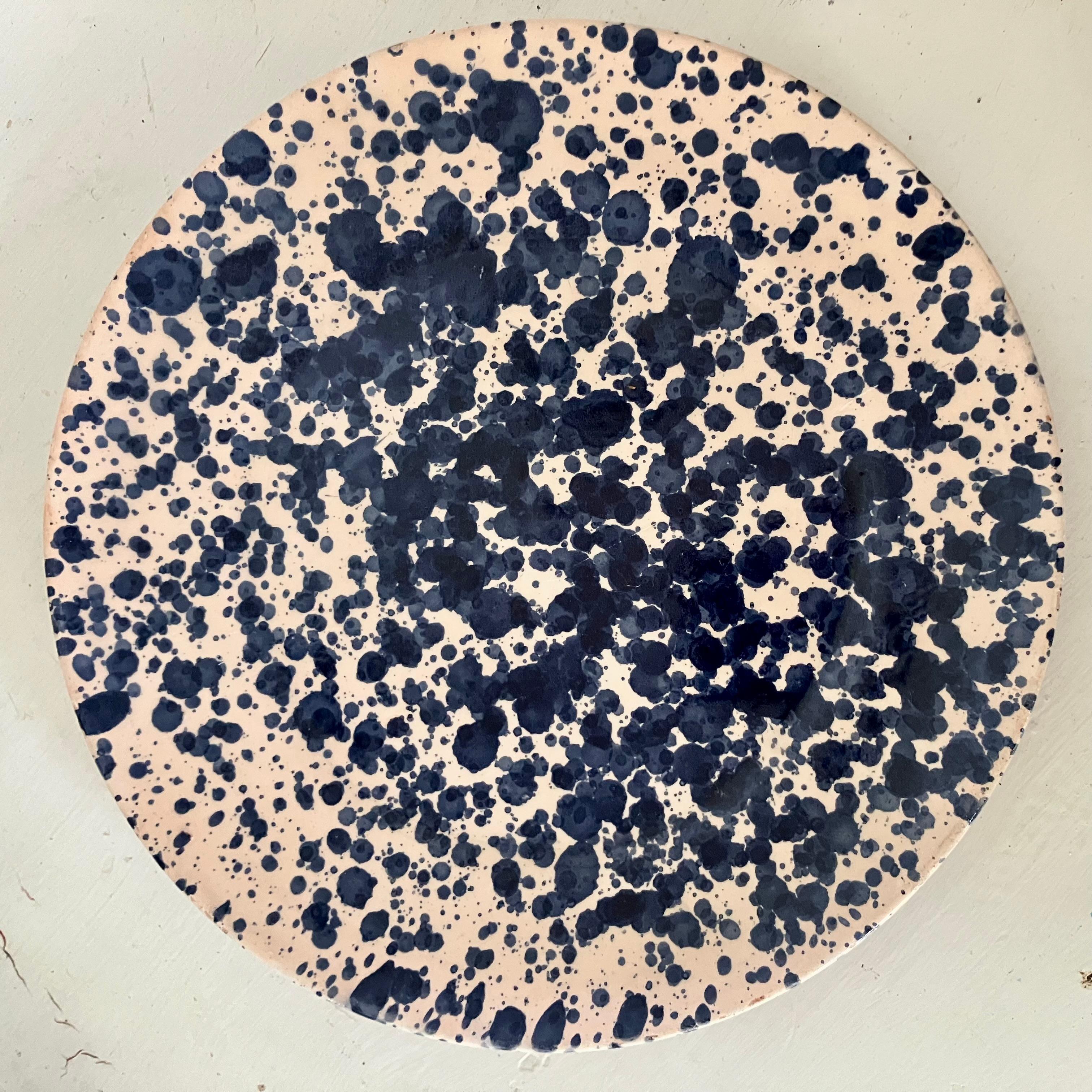 Set of Twelve Italian Blue Spatter Plates en venta 2