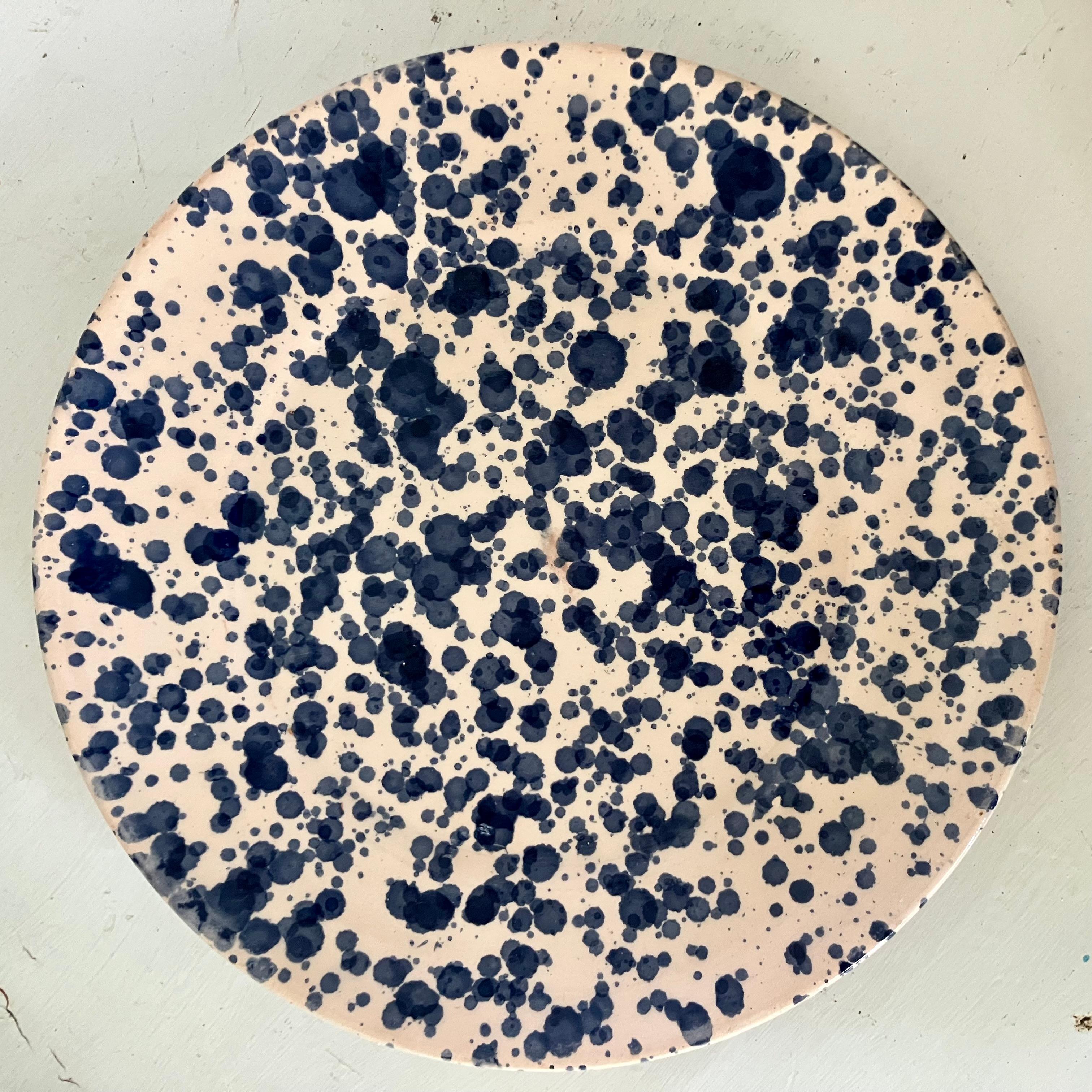 Set of Twelve Italian Blue Spatter Plates en venta 3