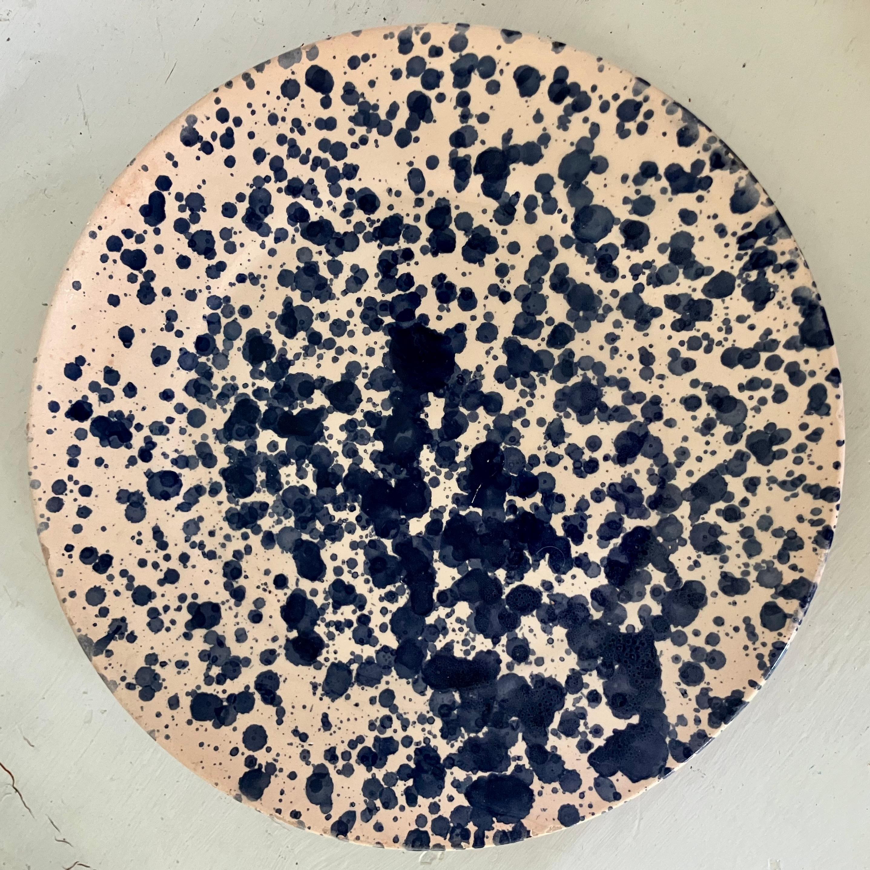 Set of Twelve Italian Blue Spatter Plates en venta 5