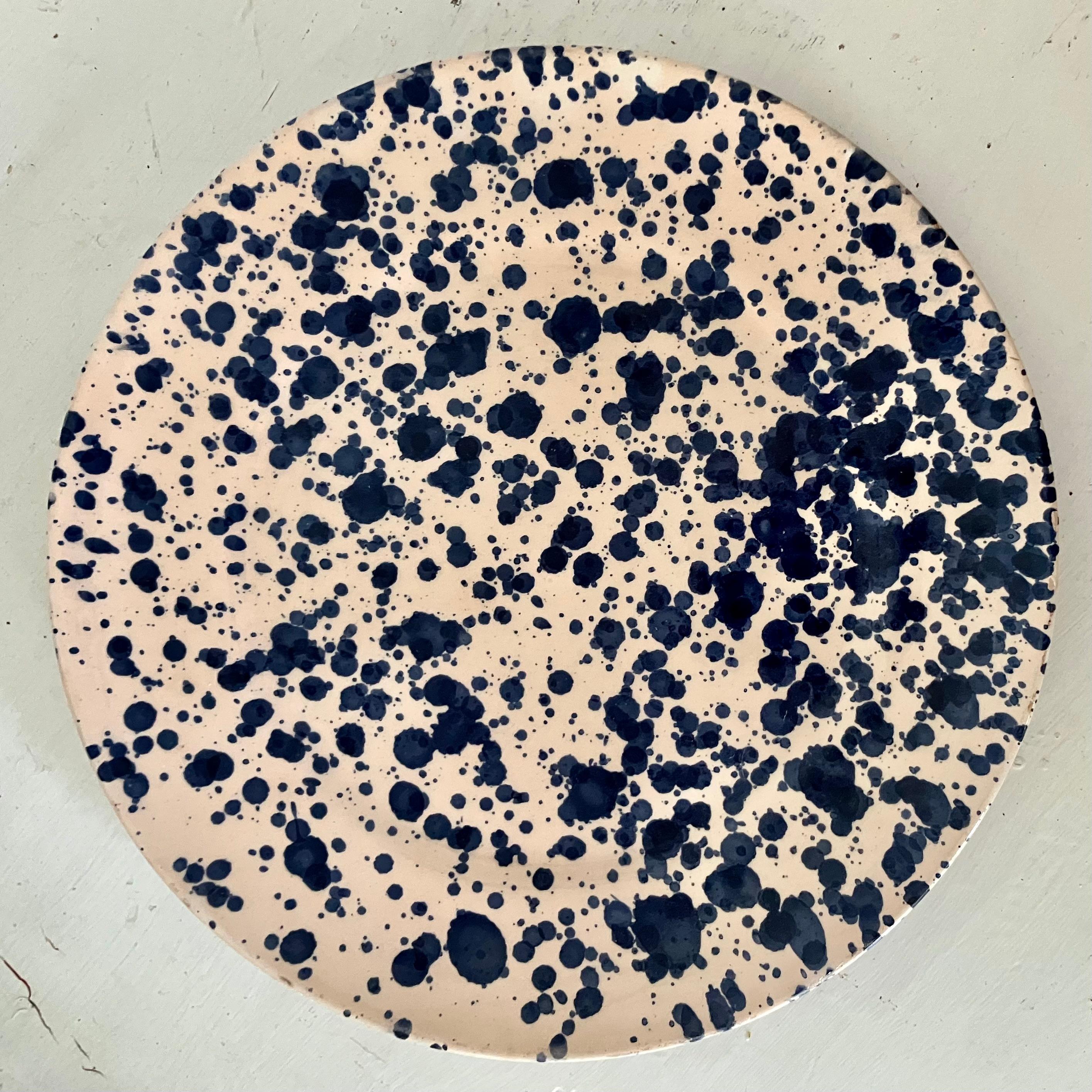 Set of Twelve Italian Blue Spatter Plates Italiano en venta