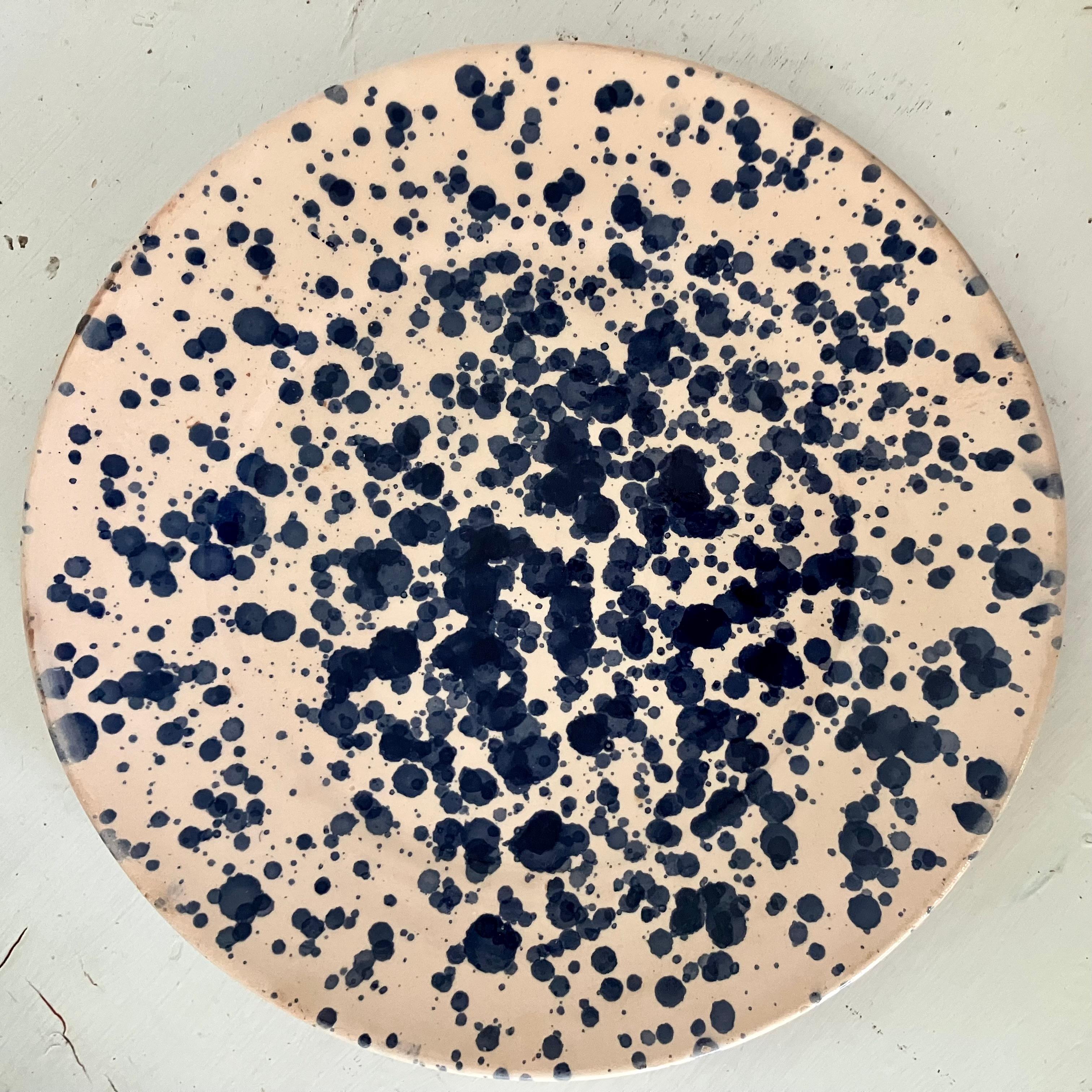 Set of Twelve Italian Blue Spatter Plates siglo XX en venta