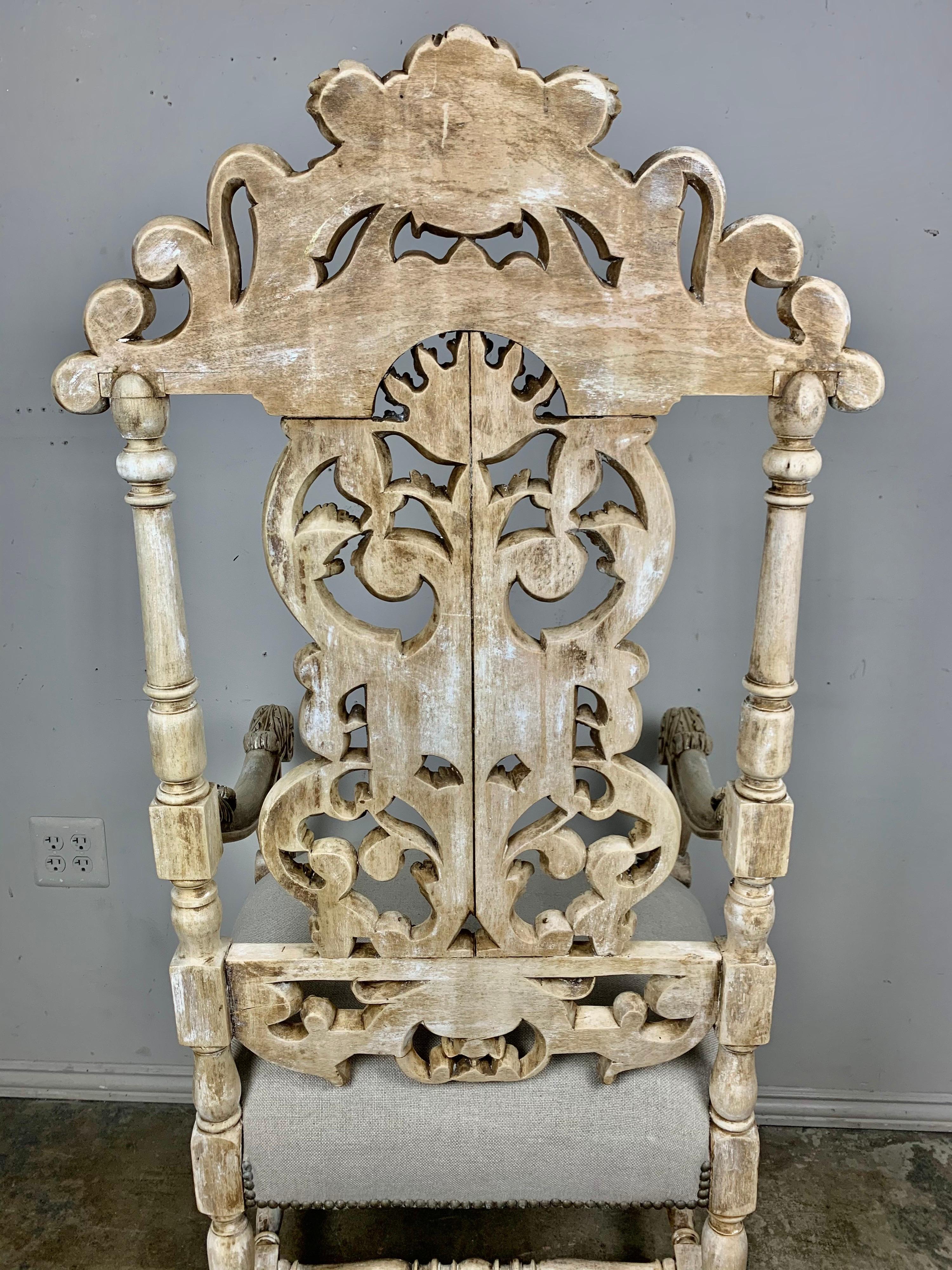 Set of Twelve Italian Carved Rococo Style Dining Chairs 7