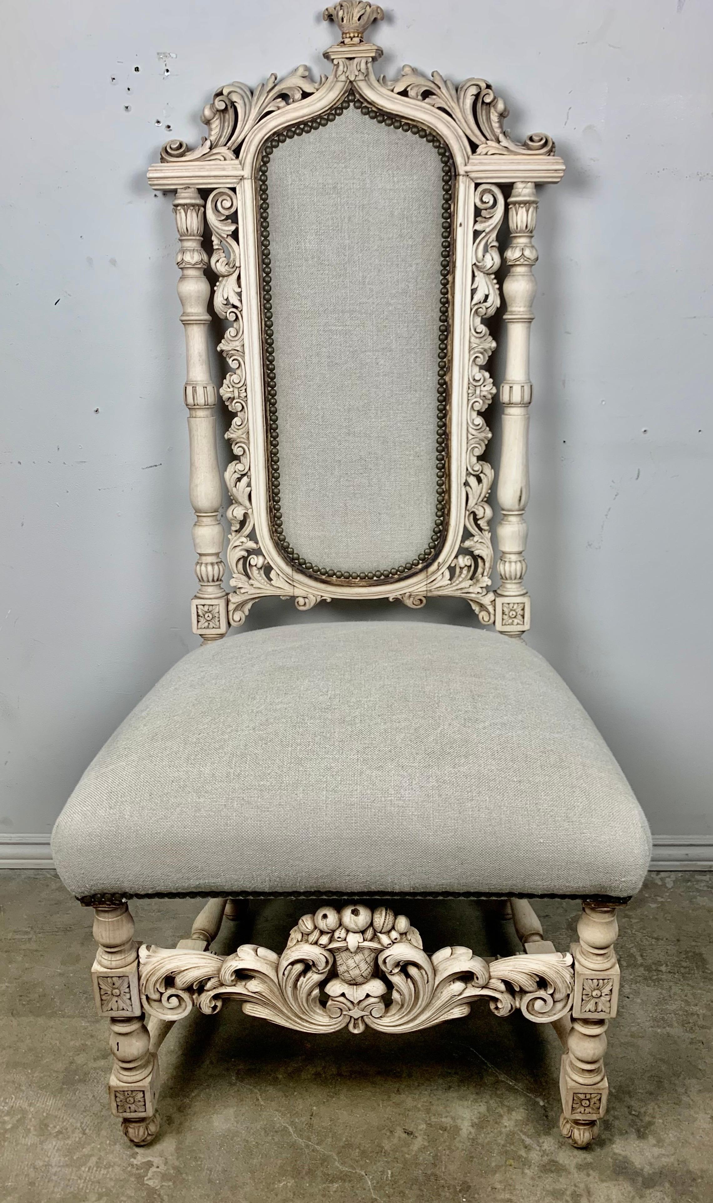 Set of Twelve Italian Carved Rococo Style Dining Chairs 10