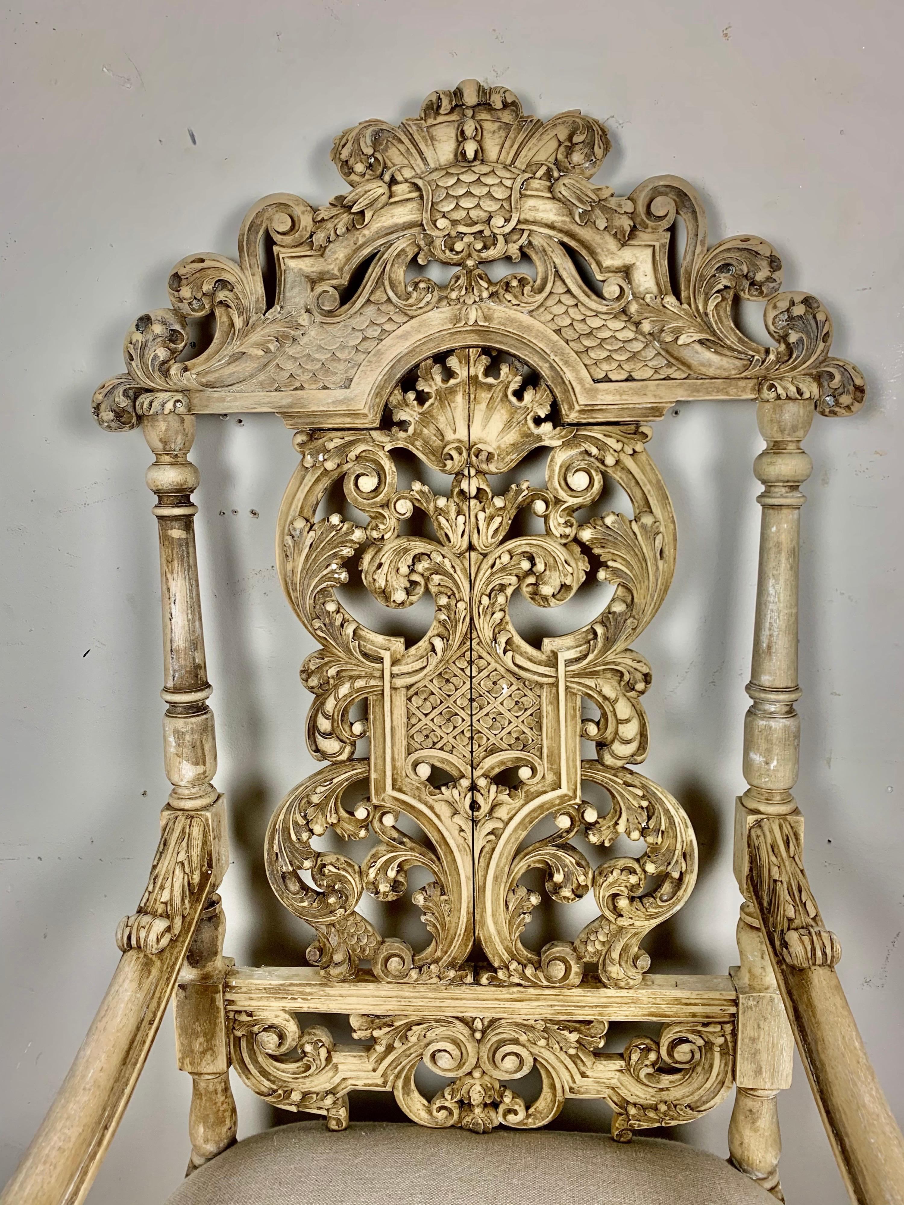 19th Century Set of Twelve Italian Carved Rococo Style Dining Chairs