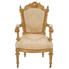 Set of Twelve Italian Early 19th Century Louis XVI Style Giltwood Dining Chairs