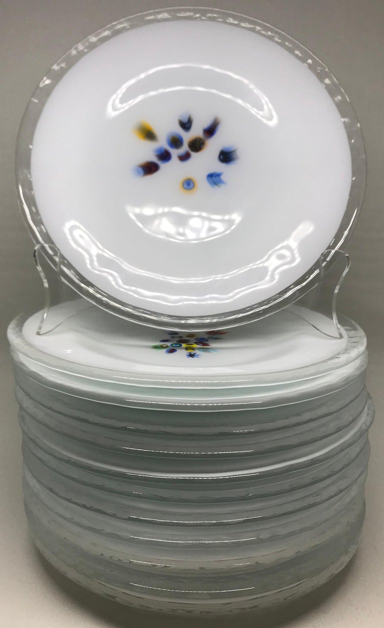 Set Of Twelve Italian Modern Glass Dessert Plates At 1stdibs