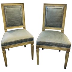 Set of Twelve Jansen Style Faux Linen Paint Decorated New Upholstery