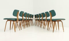 Satz von zwölf Joe Atkinson Stühlen für Thonet USA, 1950er Jahre