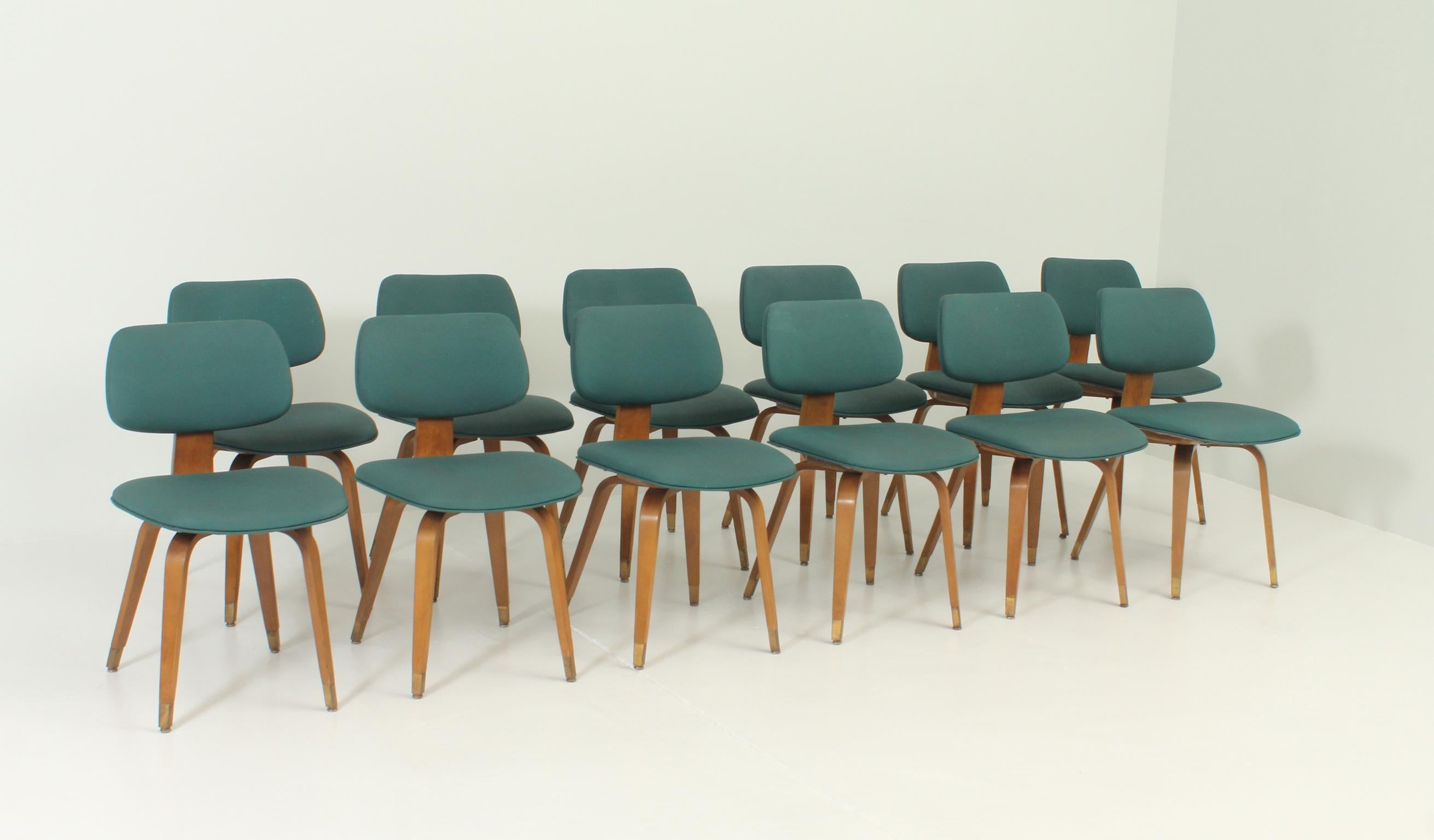 Set of Twelve Joe Atkinson Chairs for Thonet USA, 1950's 2