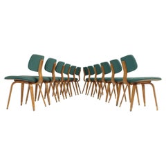 Set of Twelve Joe Atkinson Chairs for Thonet USA, 1950's
