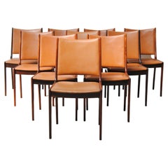 Set of  Twelve Johannes Andersen Restored Rosewood Dining Chairs 