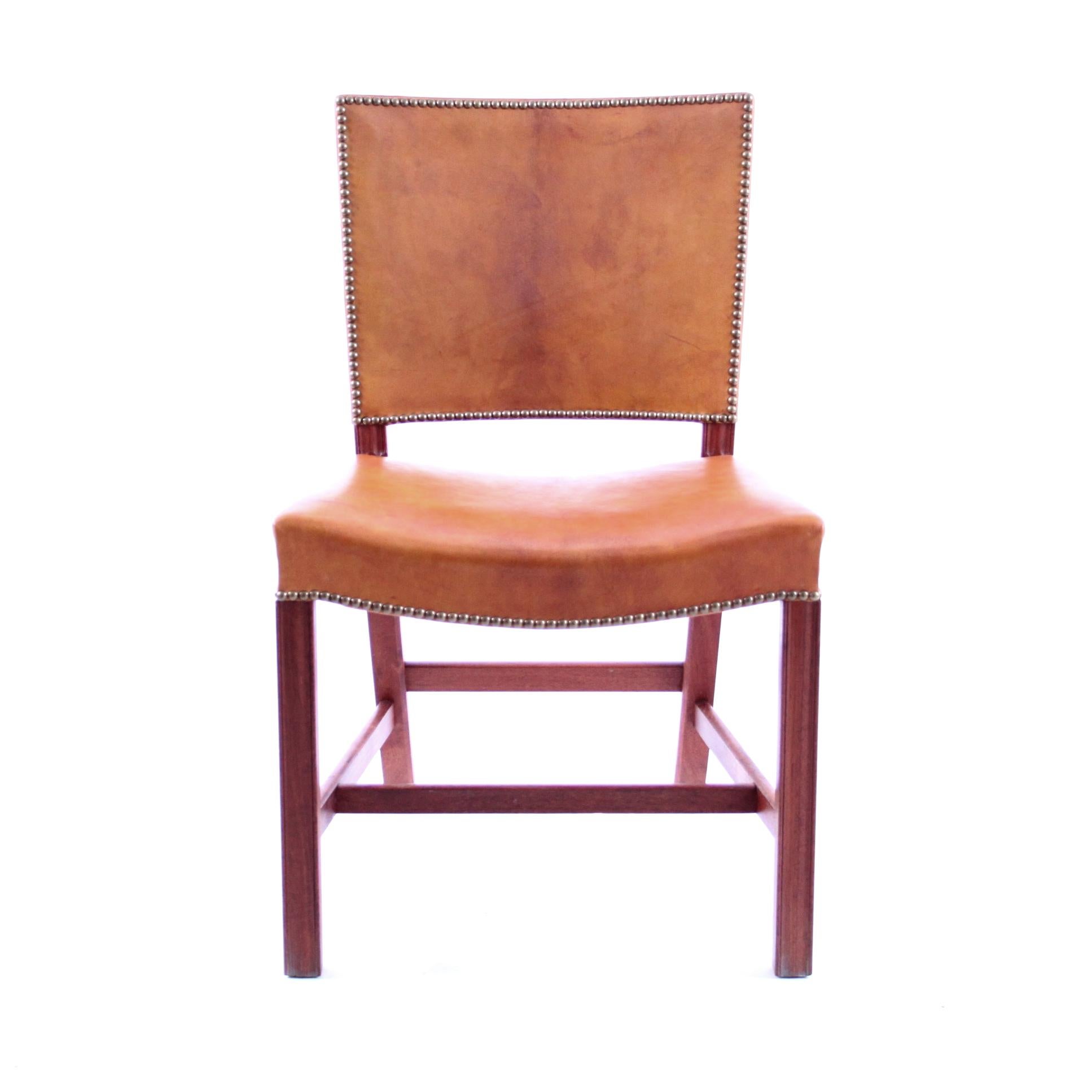 Mid-Century Modern Set of Twelve Kaare Klint Red Chairs in Niger Leather
