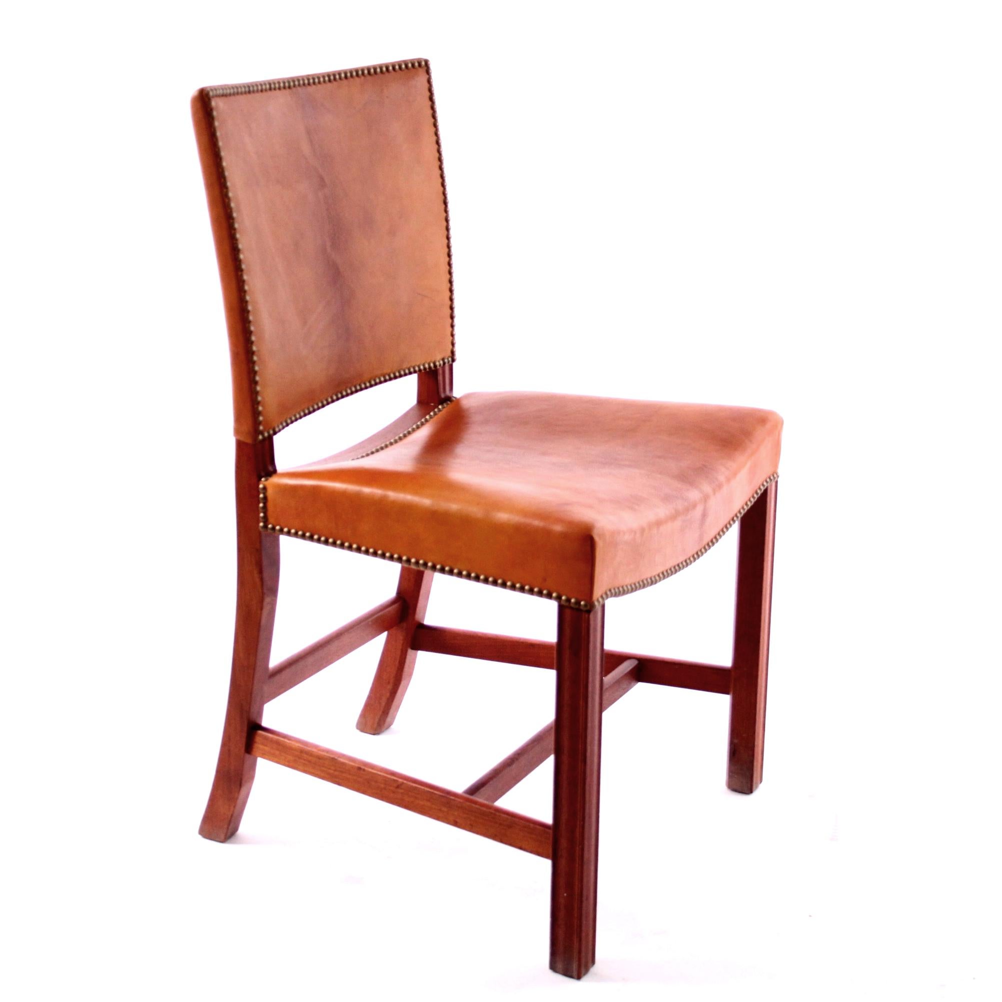 European Set of Twelve Kaare Klint Red Chairs in Niger Leather