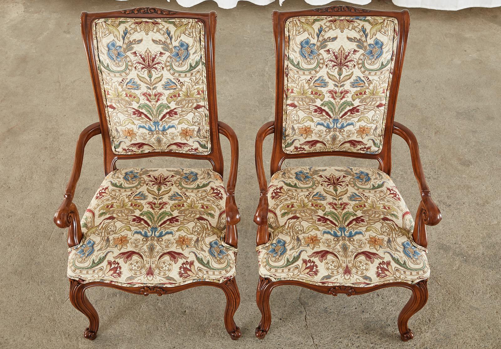 Set of Twelve Karges Louis XV Style Dining Armchairs 5