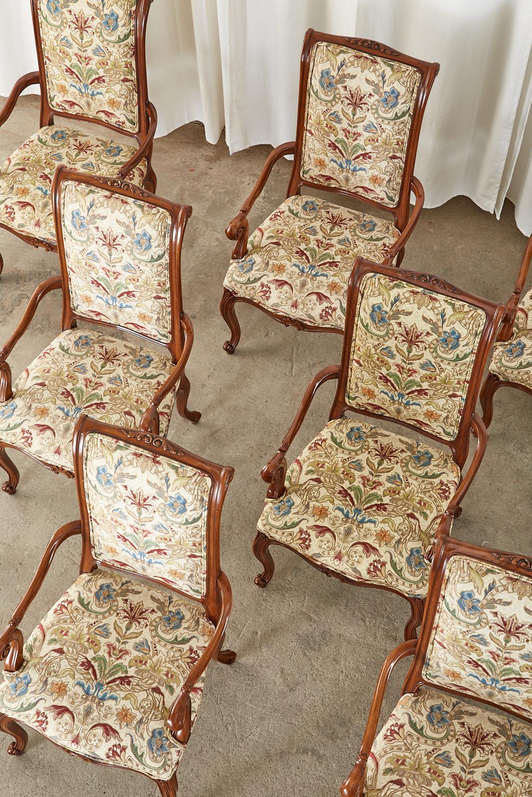 Set of Twelve Karges Louis XV Style Dining Armchairs In Good Condition In Rio Vista, CA