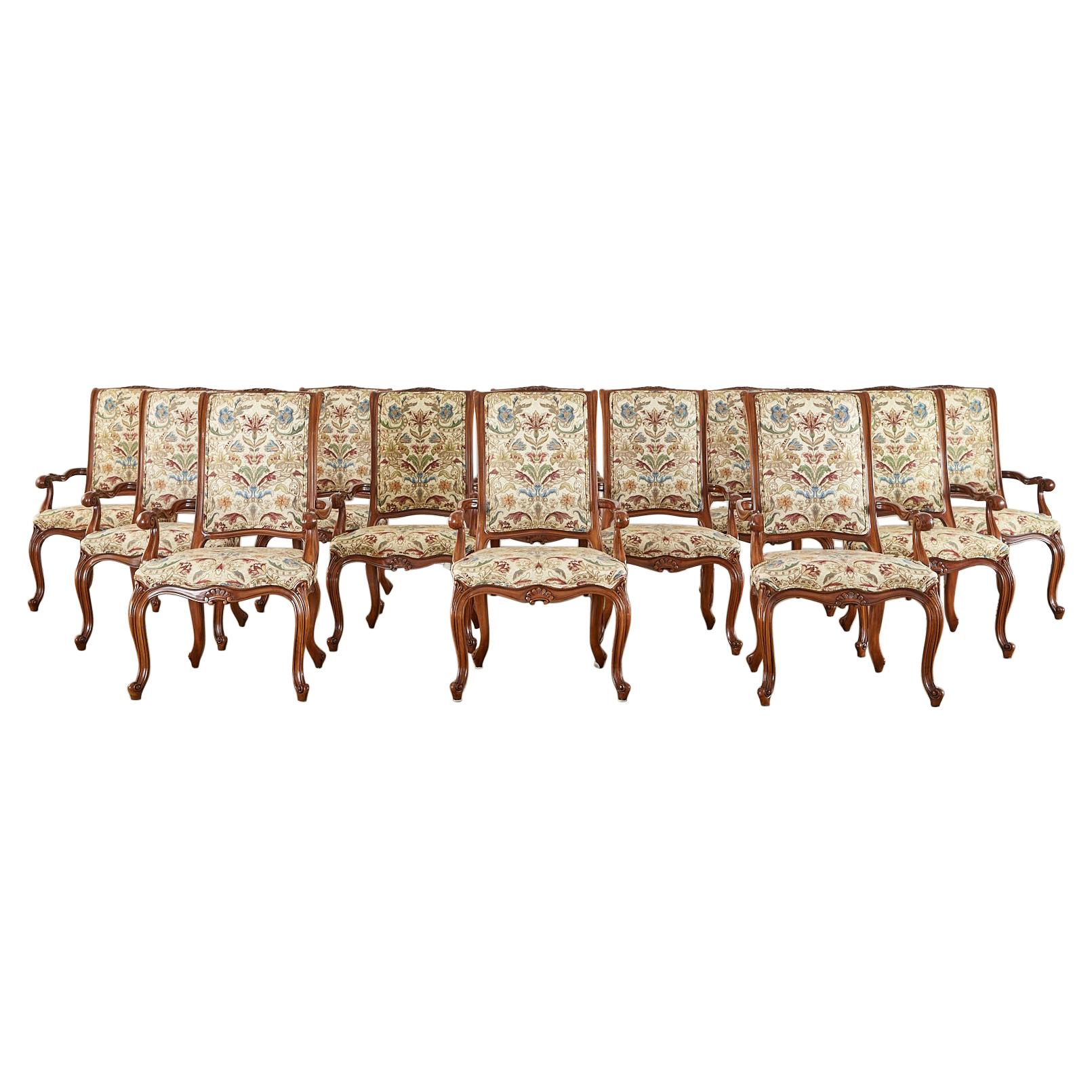 Set of Twelve Karges Louis XV Style Dining Armchairs