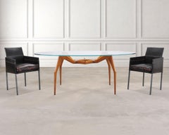 Set of Twelve Karl Friedrich Forster Texas Leather Dining Armchairs