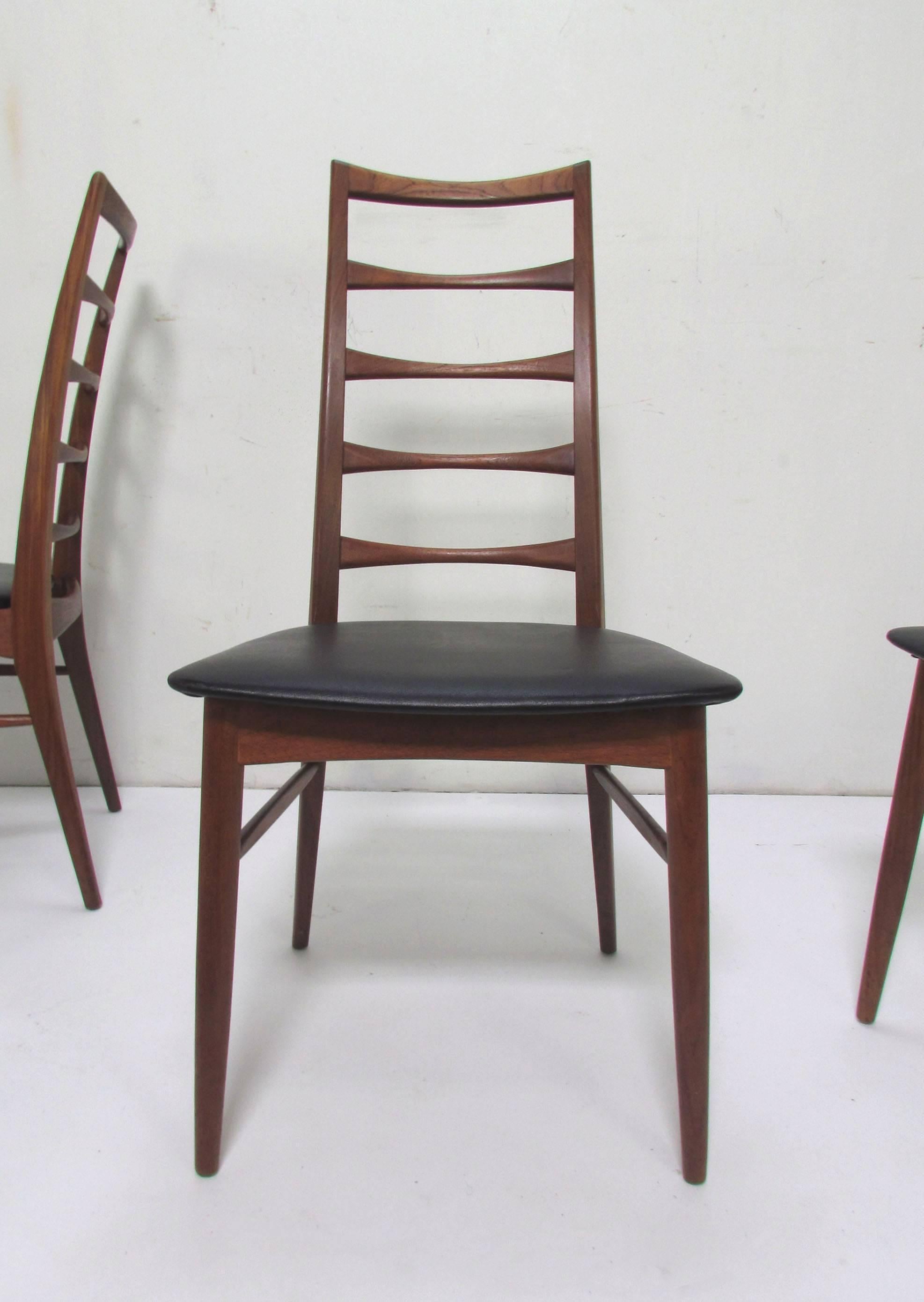 Set of 12 Koefoeds Hornslet Danish Teak Ladderback Dining Chairs, circa 1960s 4