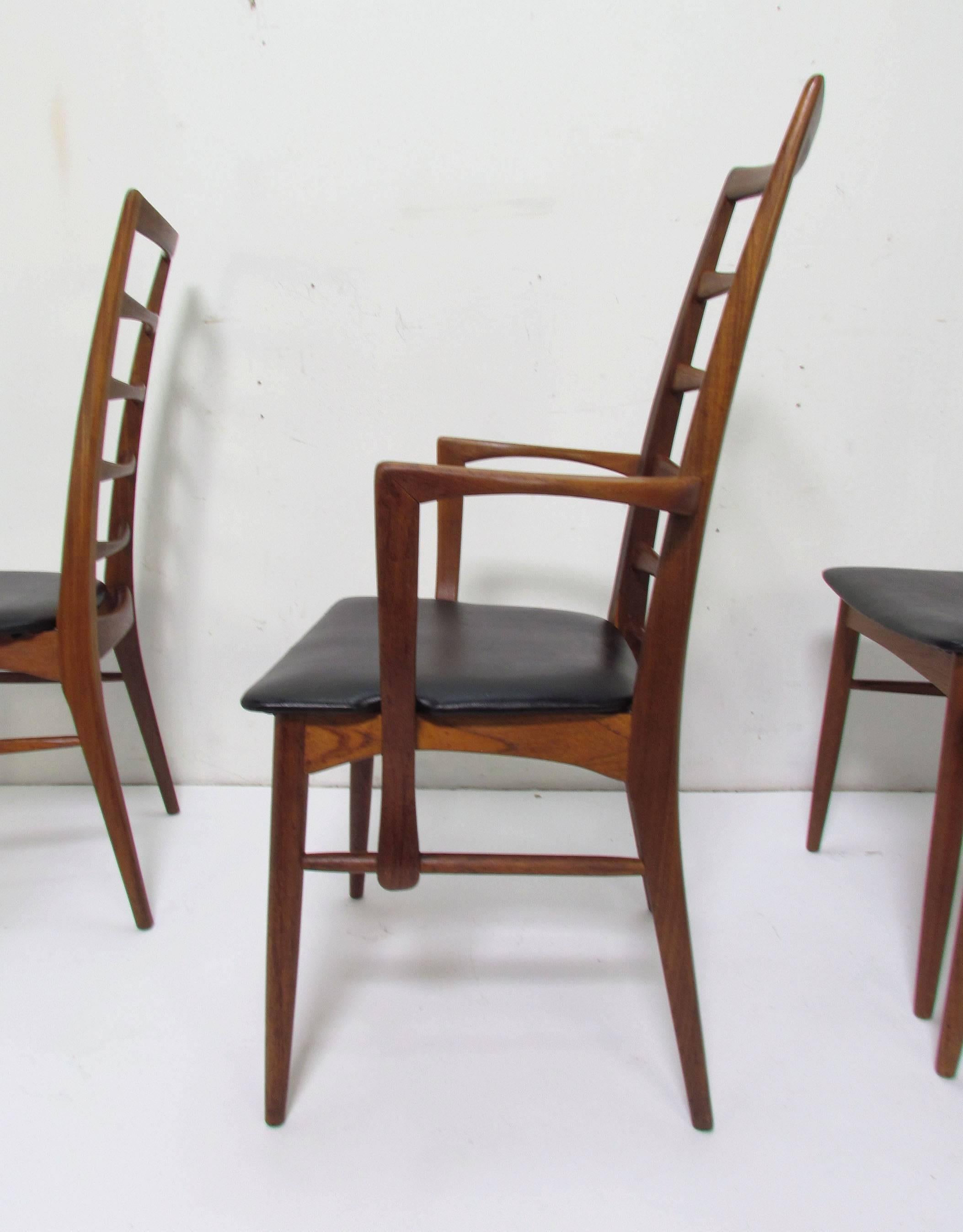 Scandinavian Modern Set of 12 Koefoeds Hornslet Danish Teak Ladderback Dining Chairs, circa 1960s