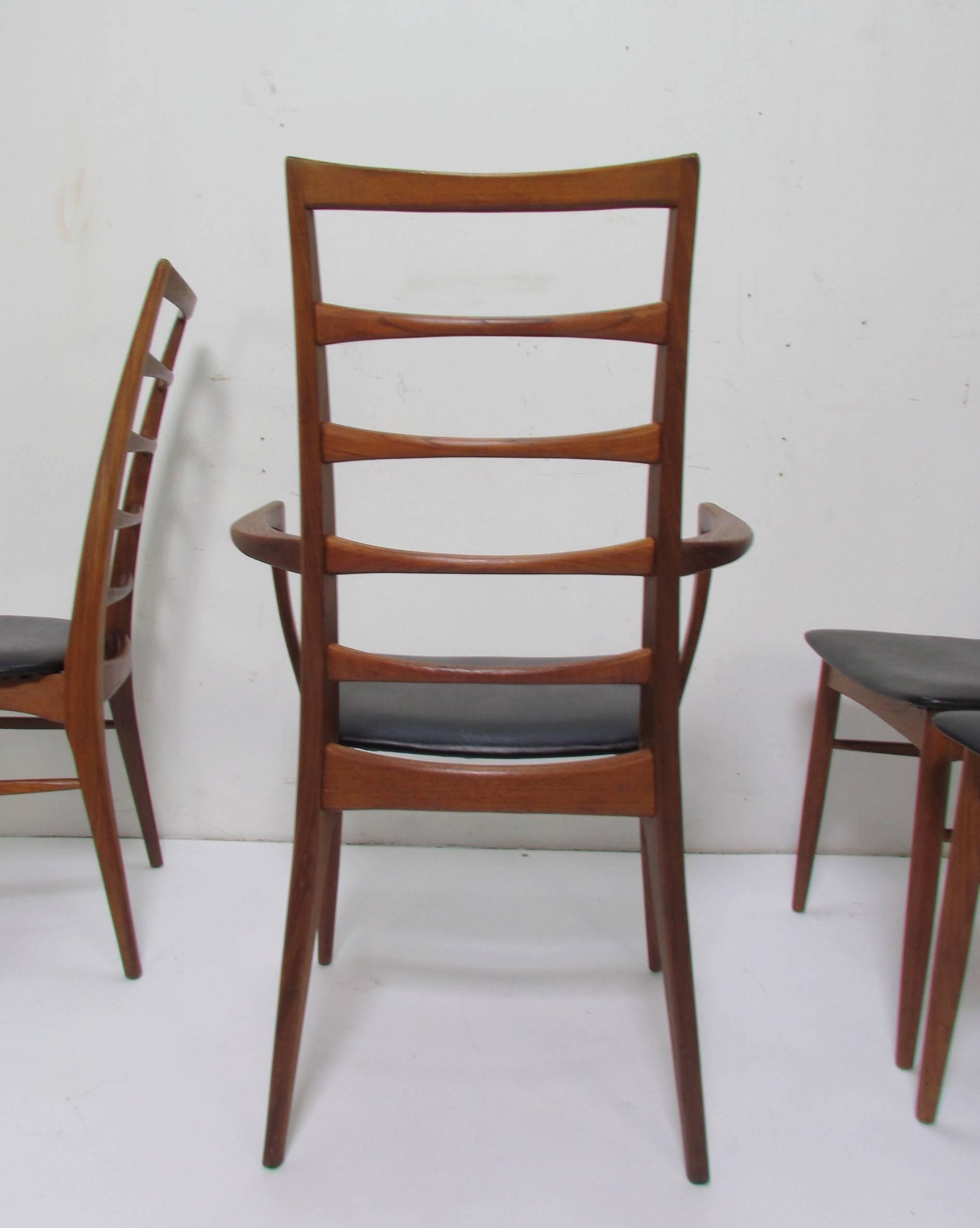 Mid-20th Century Set of 12 Koefoeds Hornslet Danish Teak Ladderback Dining Chairs, circa 1960s