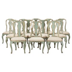 Set of Twelve Late 18th Century Italian Dining Chairs