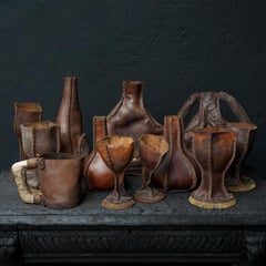 Set of Twelve Leather Tableware Drink Props from the Pirate Series Black Sails