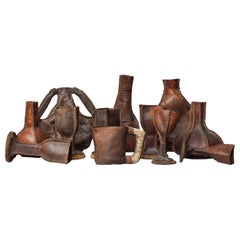 Set of Twelve Leather Tableware Drink Props from the Pirate Series Black Sails