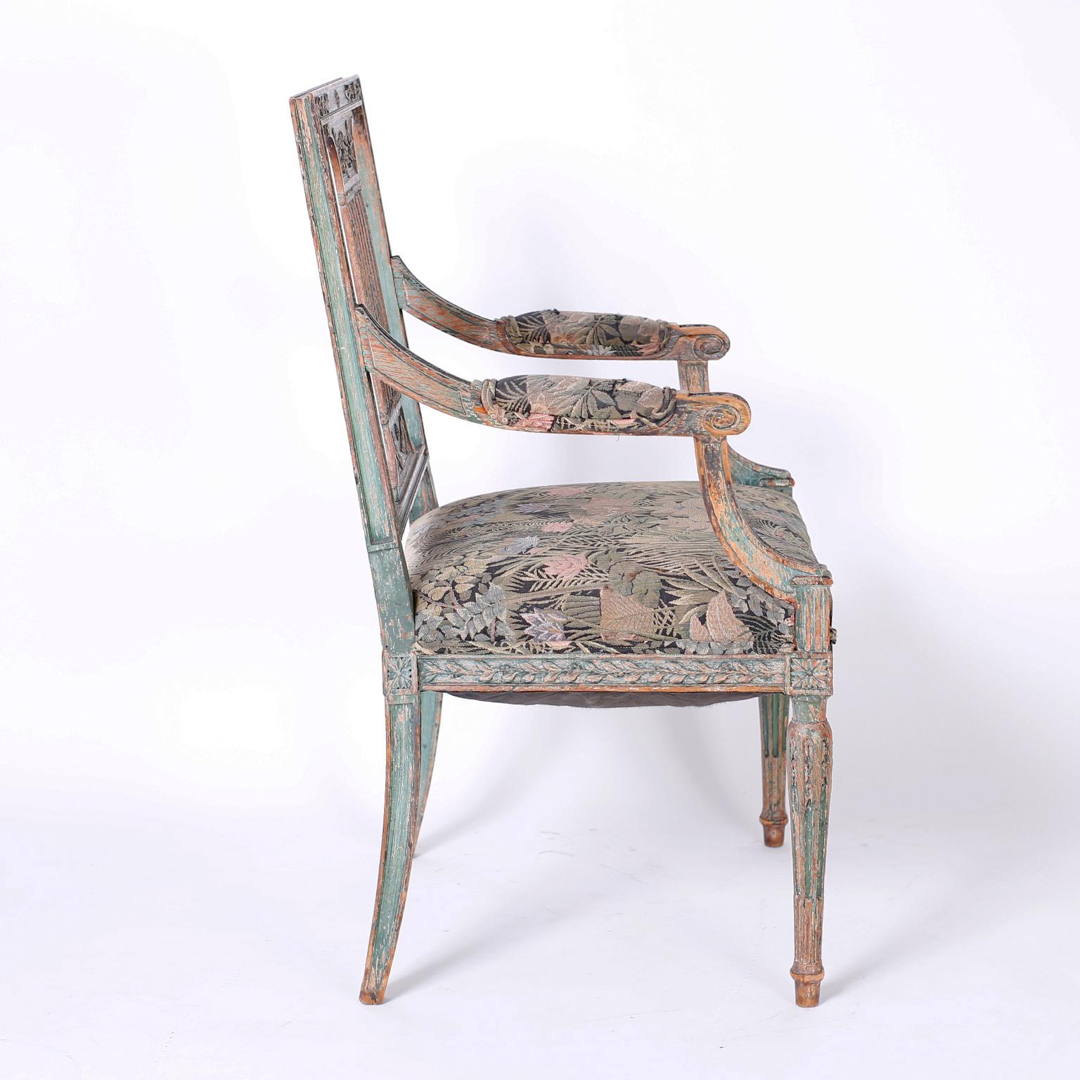 Set of Twelve Louis XVI Style Dining Chairs In Good Condition In Palm Beach, FL