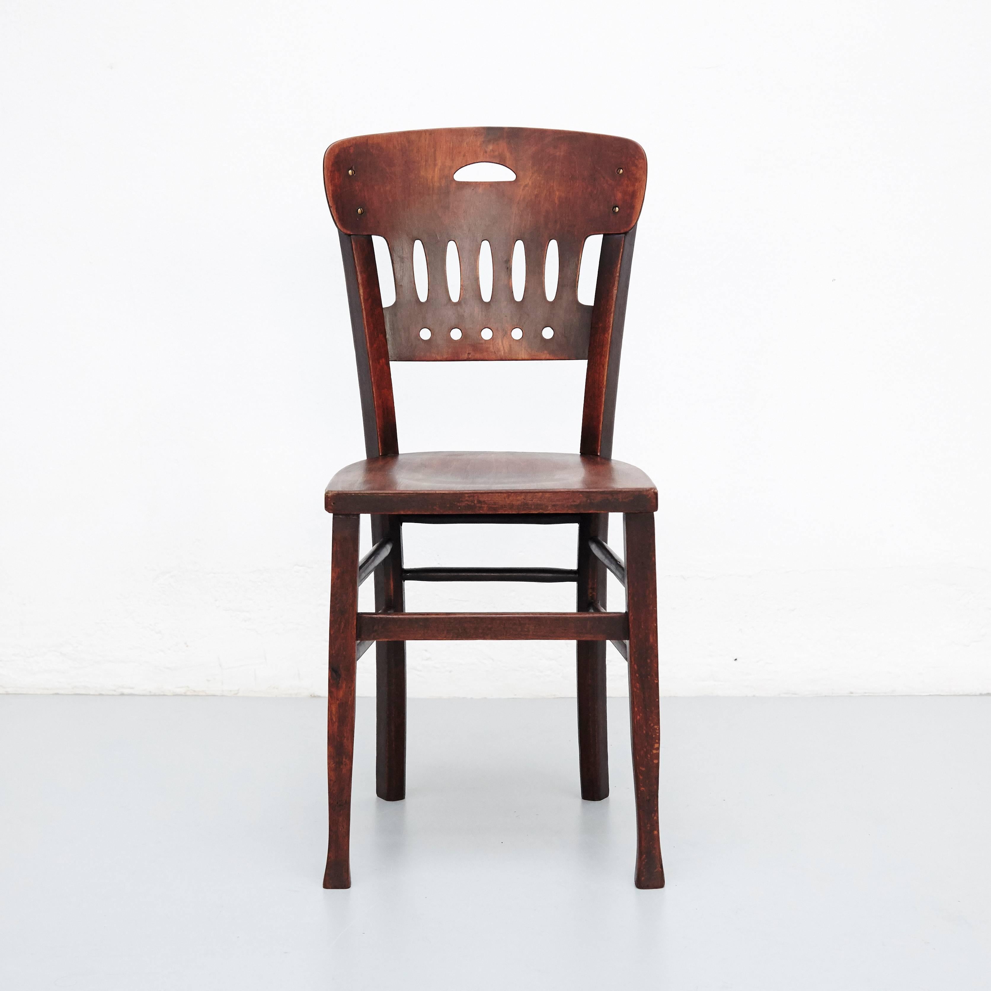 Art Nouveau Set of Twelve Luterma Bistro Wood Chairs