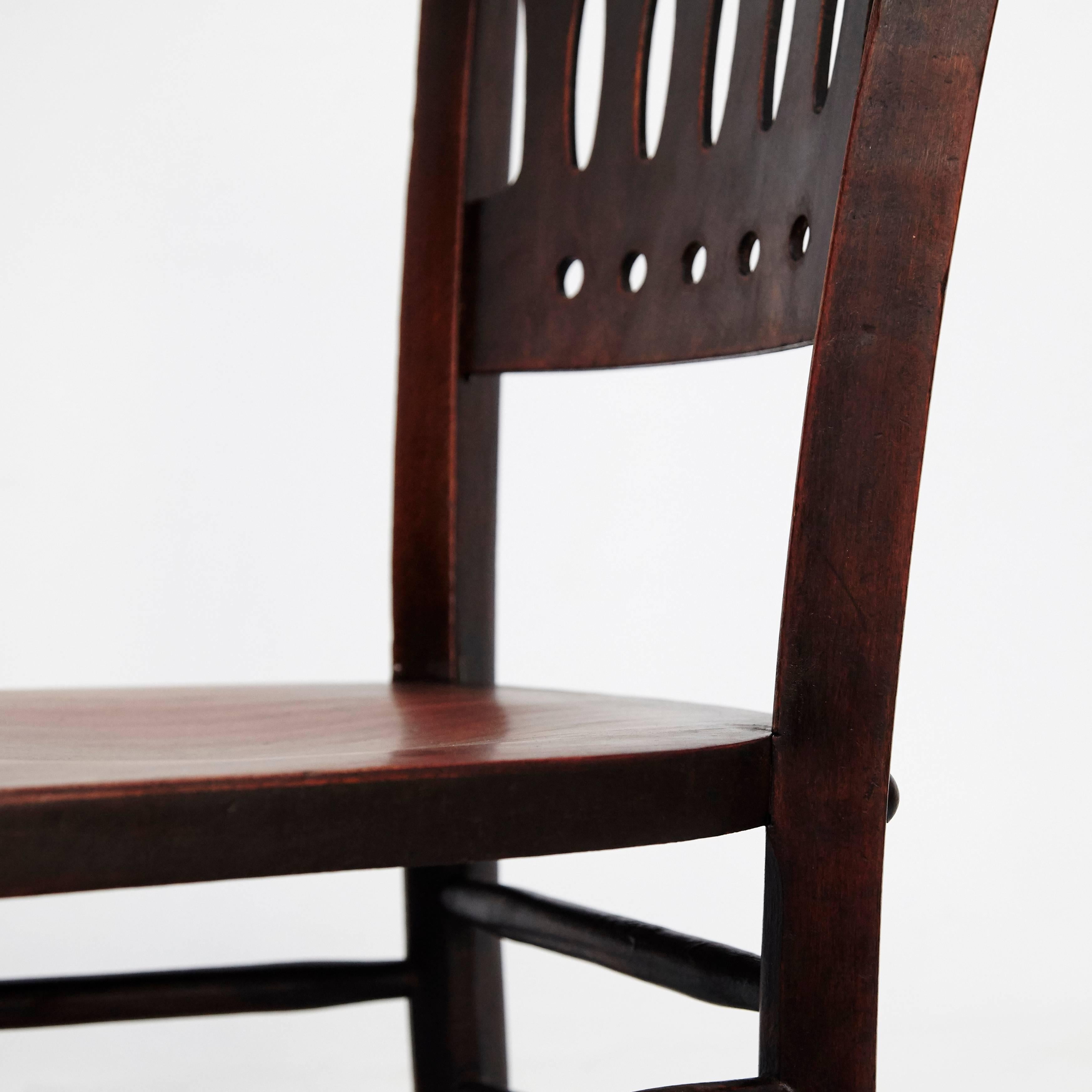 Set of Twelve Luterma Bistro Wood Chairs 2