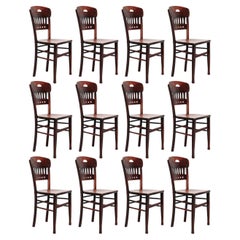 Set of Twelve Luterma Bistro Wood Chairs